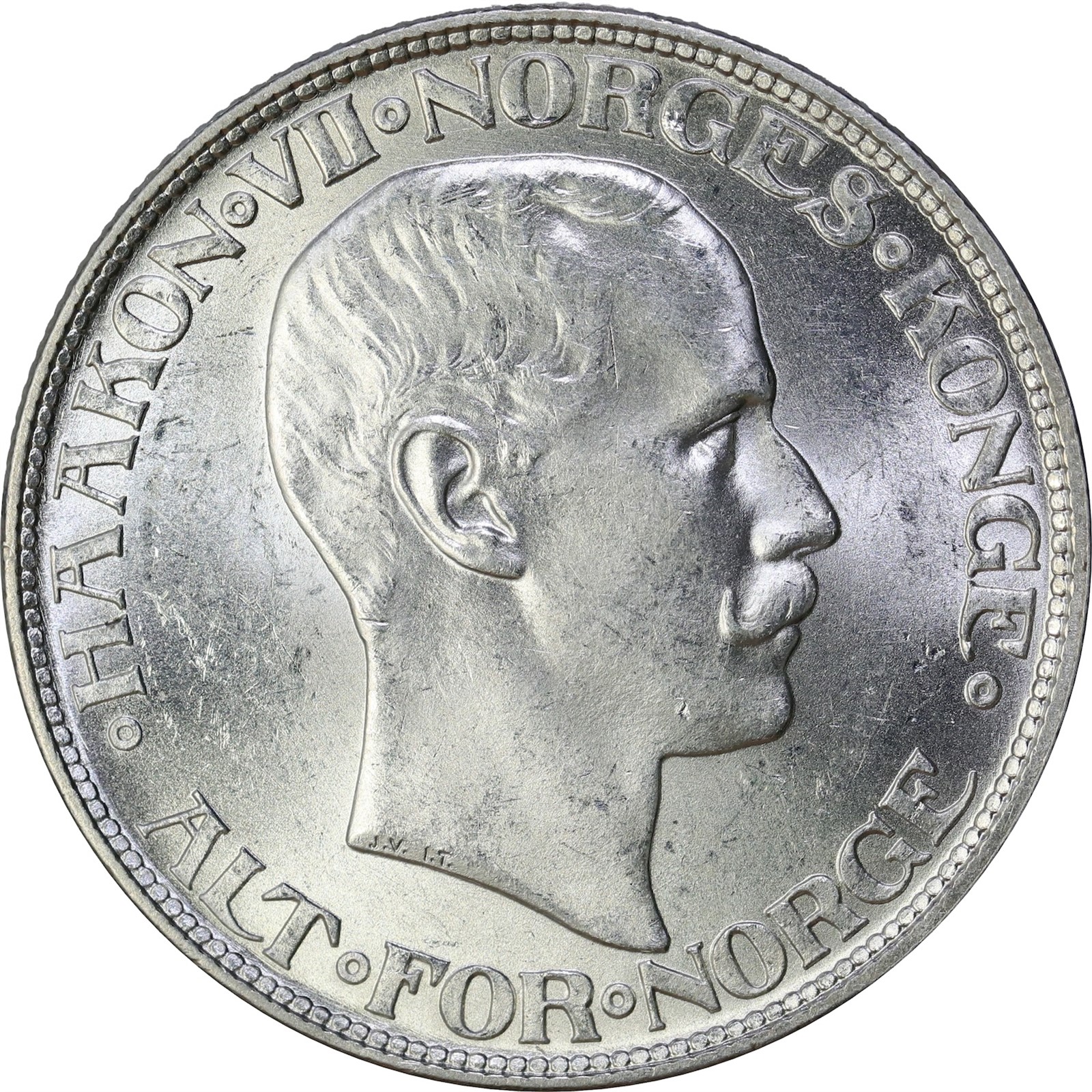 NORWAY. Haakon VII. 2 Kroner 1912 Kv 0 (UNC)