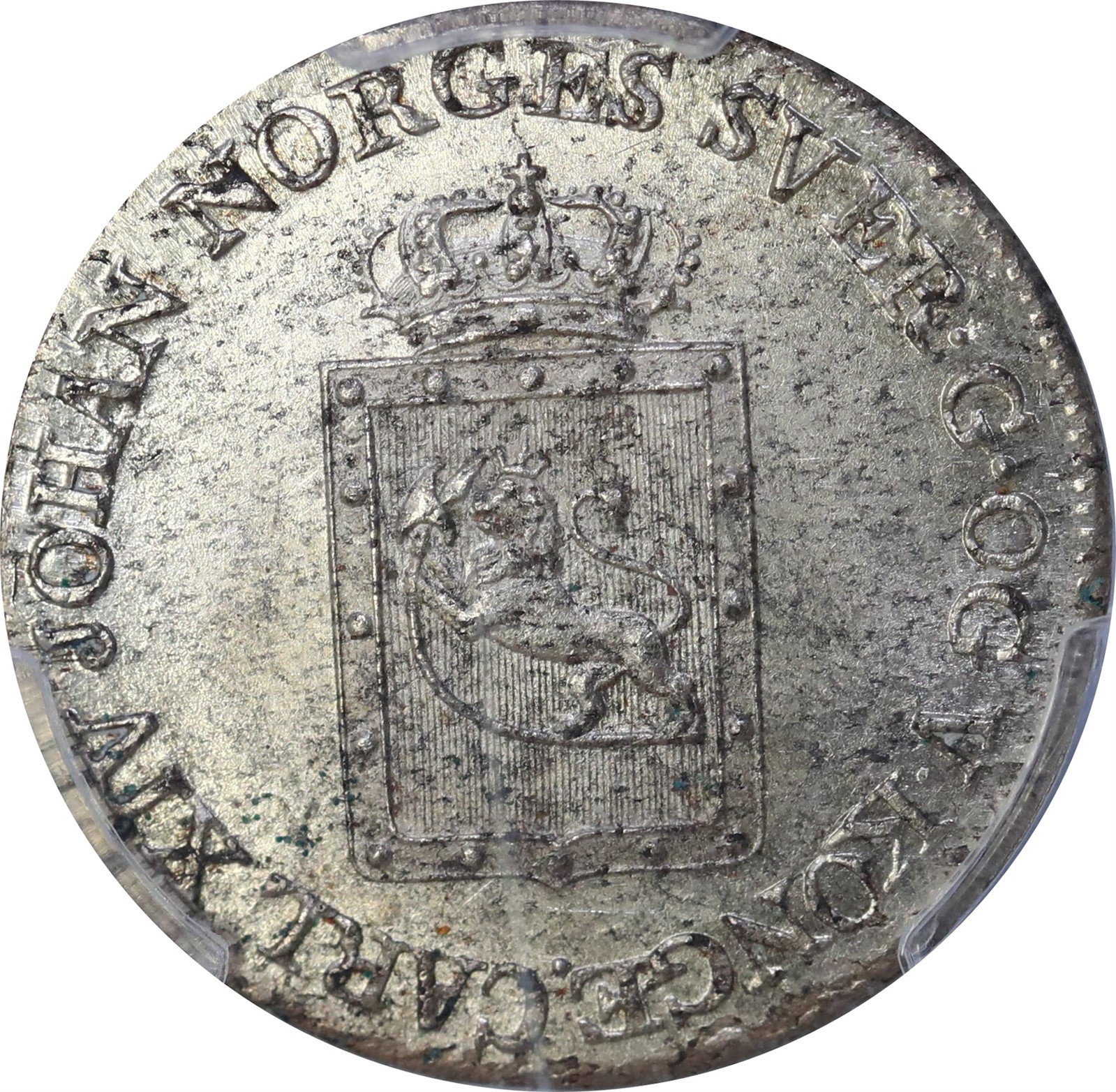 NORWAY. Carl XIV Johan. 4 Skilling 1825 NGC MS64