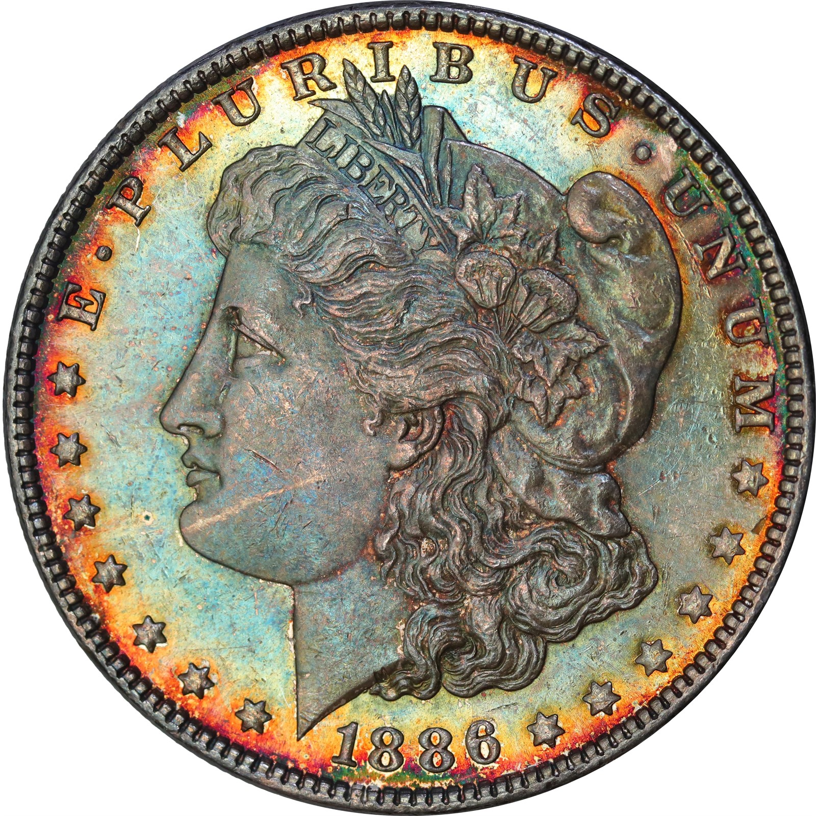 USA. Morgan Silver Dollar 1886 UNC