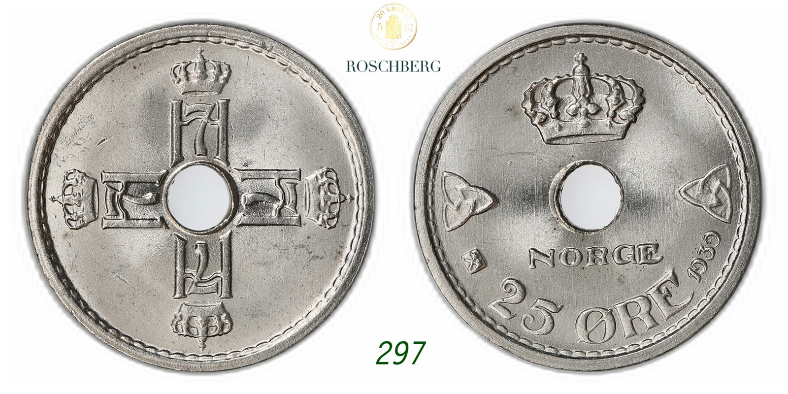 NORWAY. Haakon VII. 25 Øre 1939.