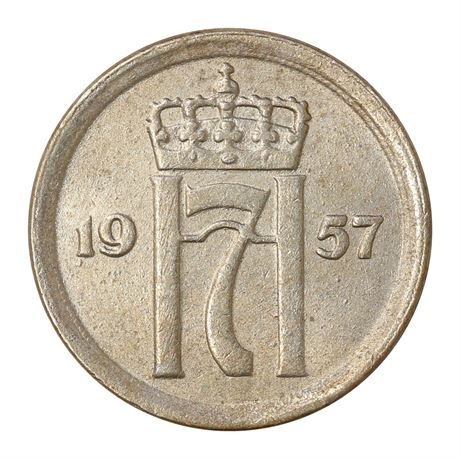 25 Øre 1957 PP Kv 01
