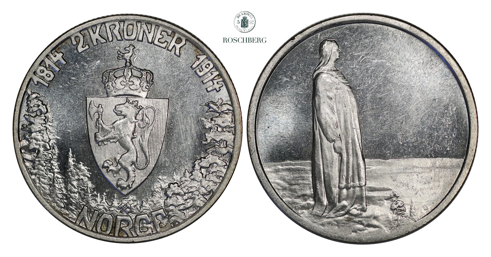 2 Kroner 1914 Mor Norge Prooflike