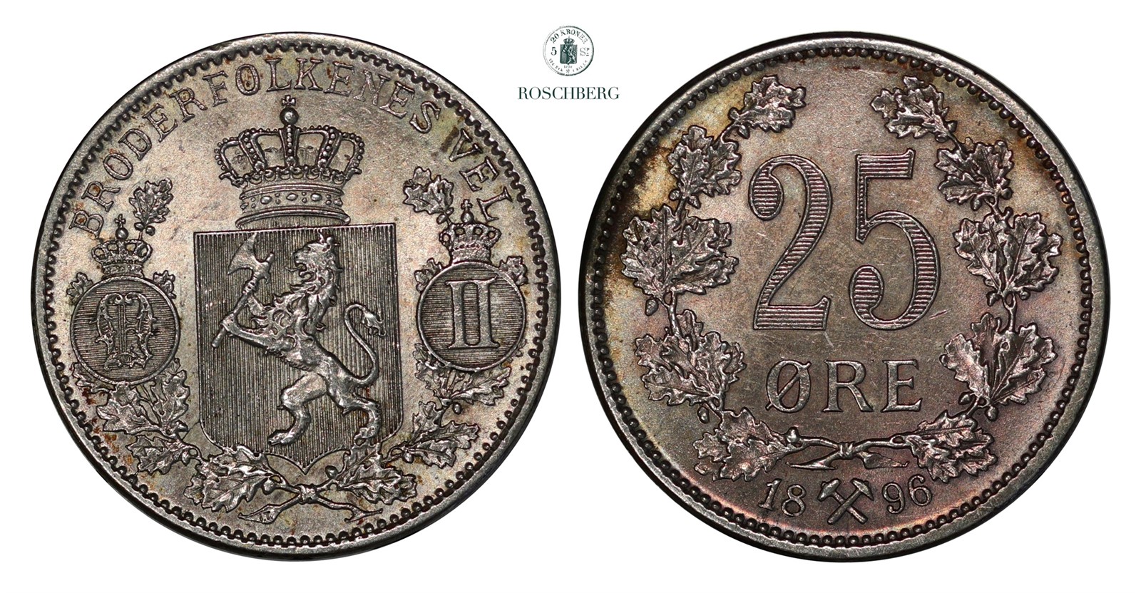 25 Øre 1896 Kv 0/01 (UNC)