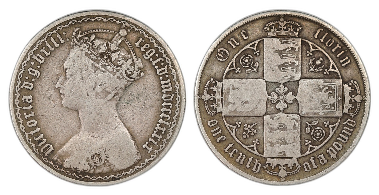 Great Britain. Victoria. Florin 1879- 42 Arcs. Kv VF.