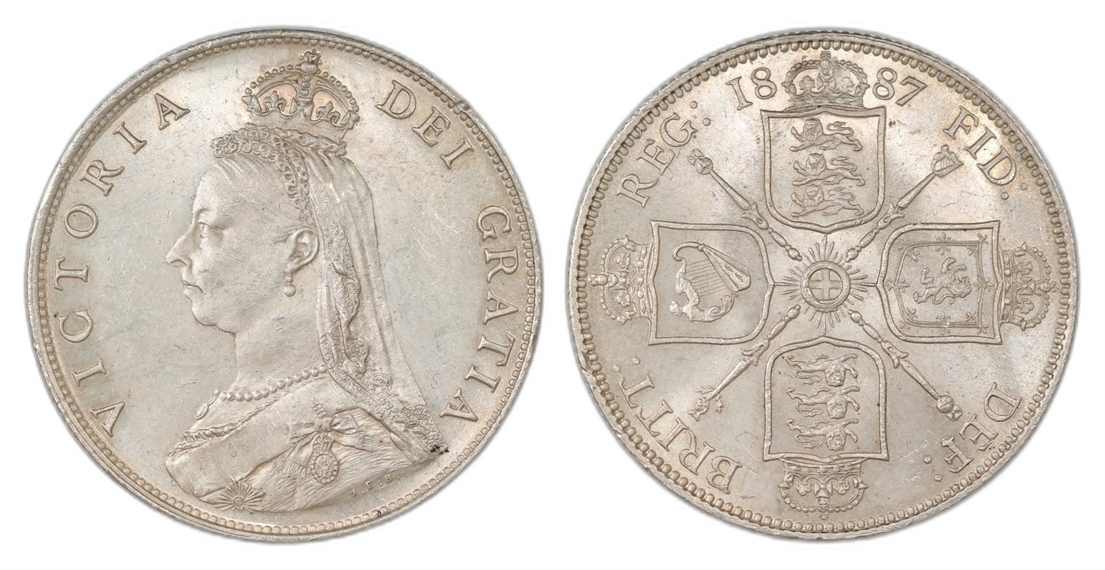 Great Britain. Victoria. Florin 1887. Kv UNC.