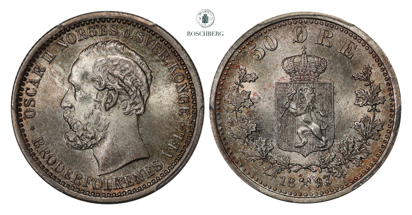 50 Øre 1893 PCGS MS66 TOP POP