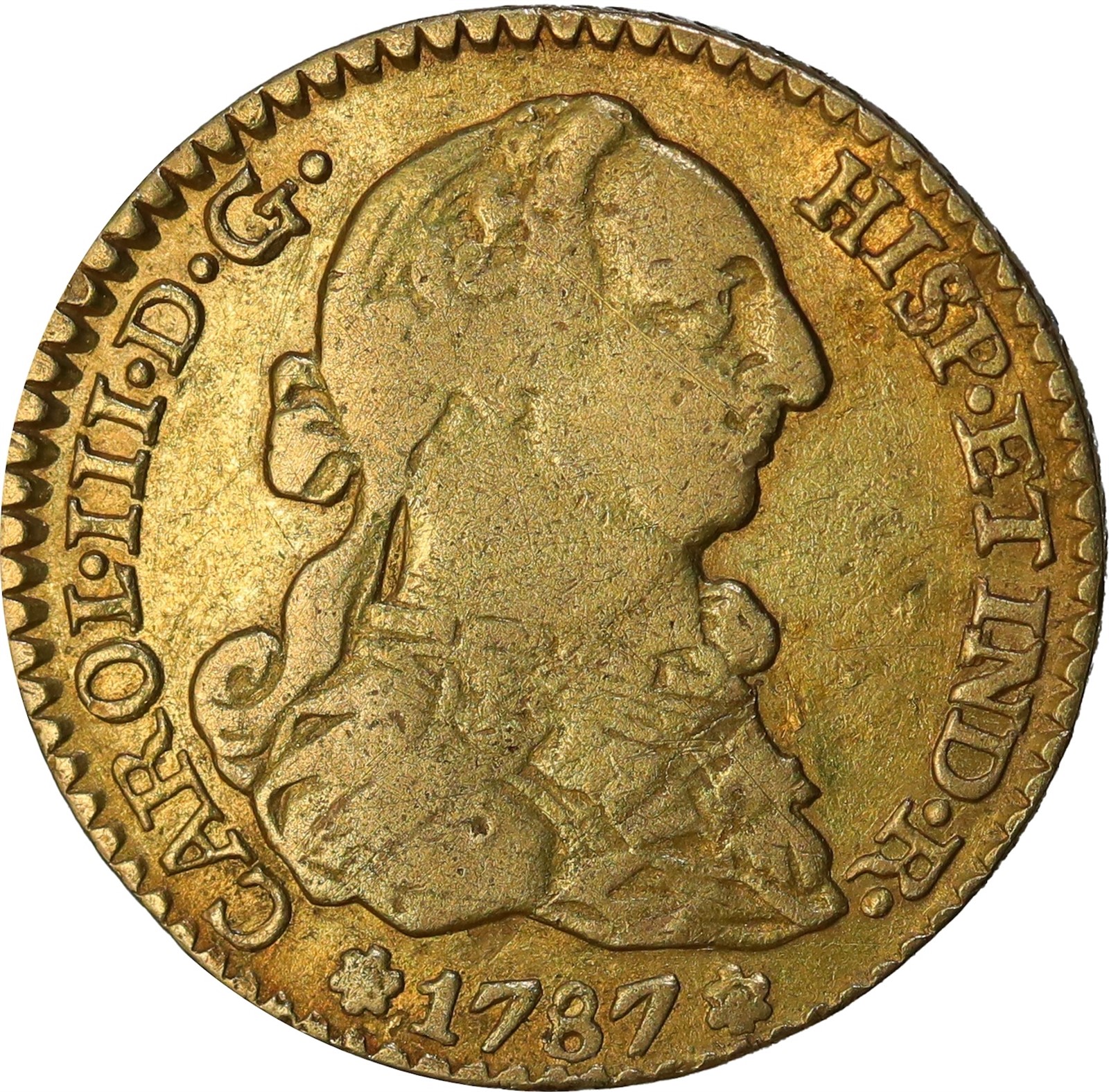 SPAIN. Charles IV. Escudo 1787-S CM. VF