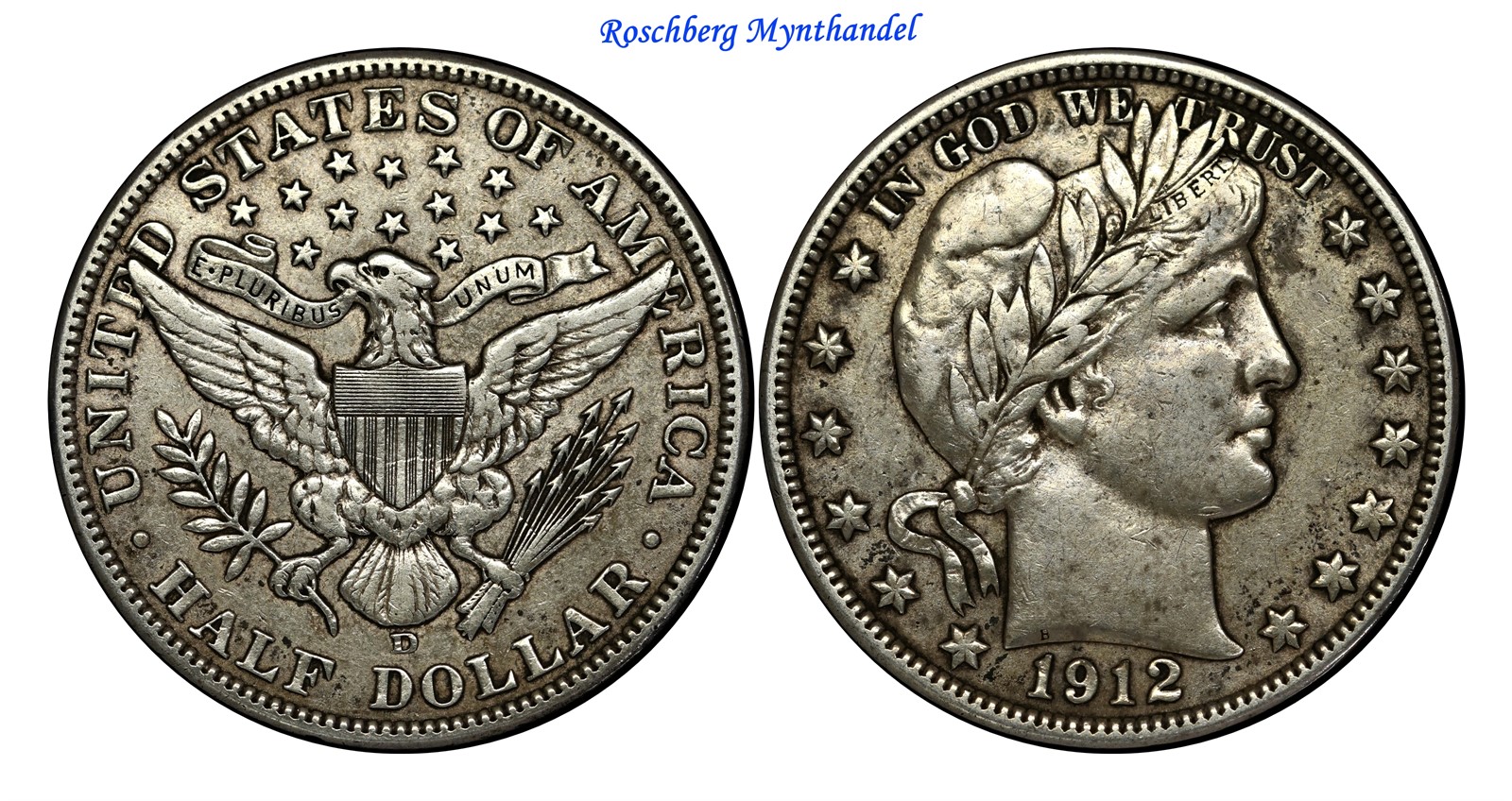 USA Half Dollar 1912 D XF