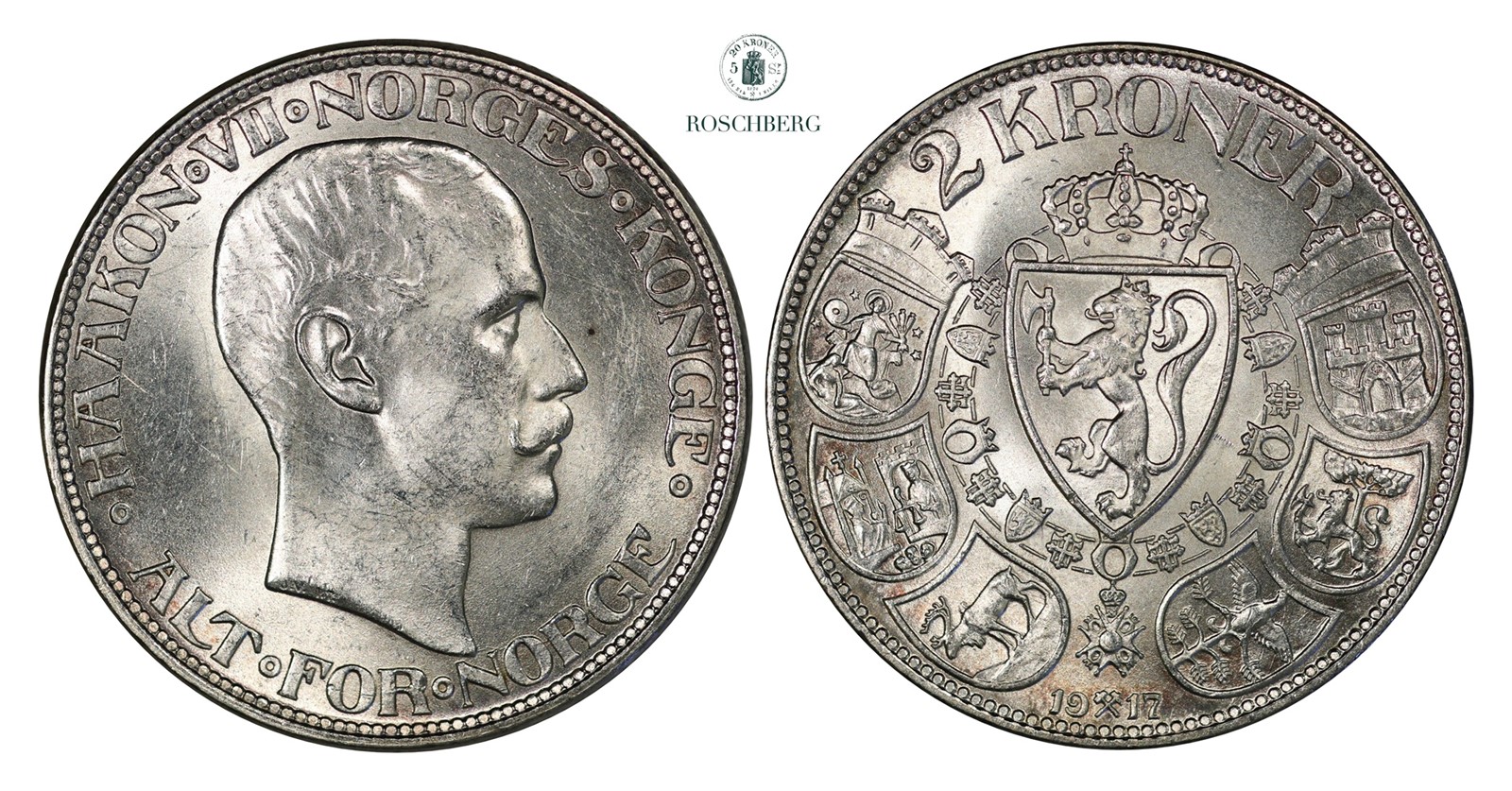 2 Kroner 1917 Kv 0/01 (UNC)