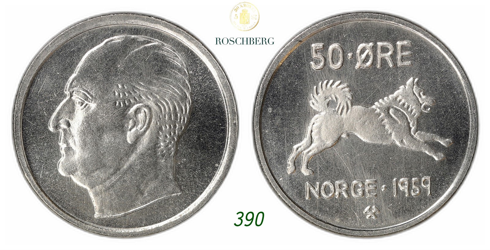 NORWAY. Olav V. 50 Øre 1959.