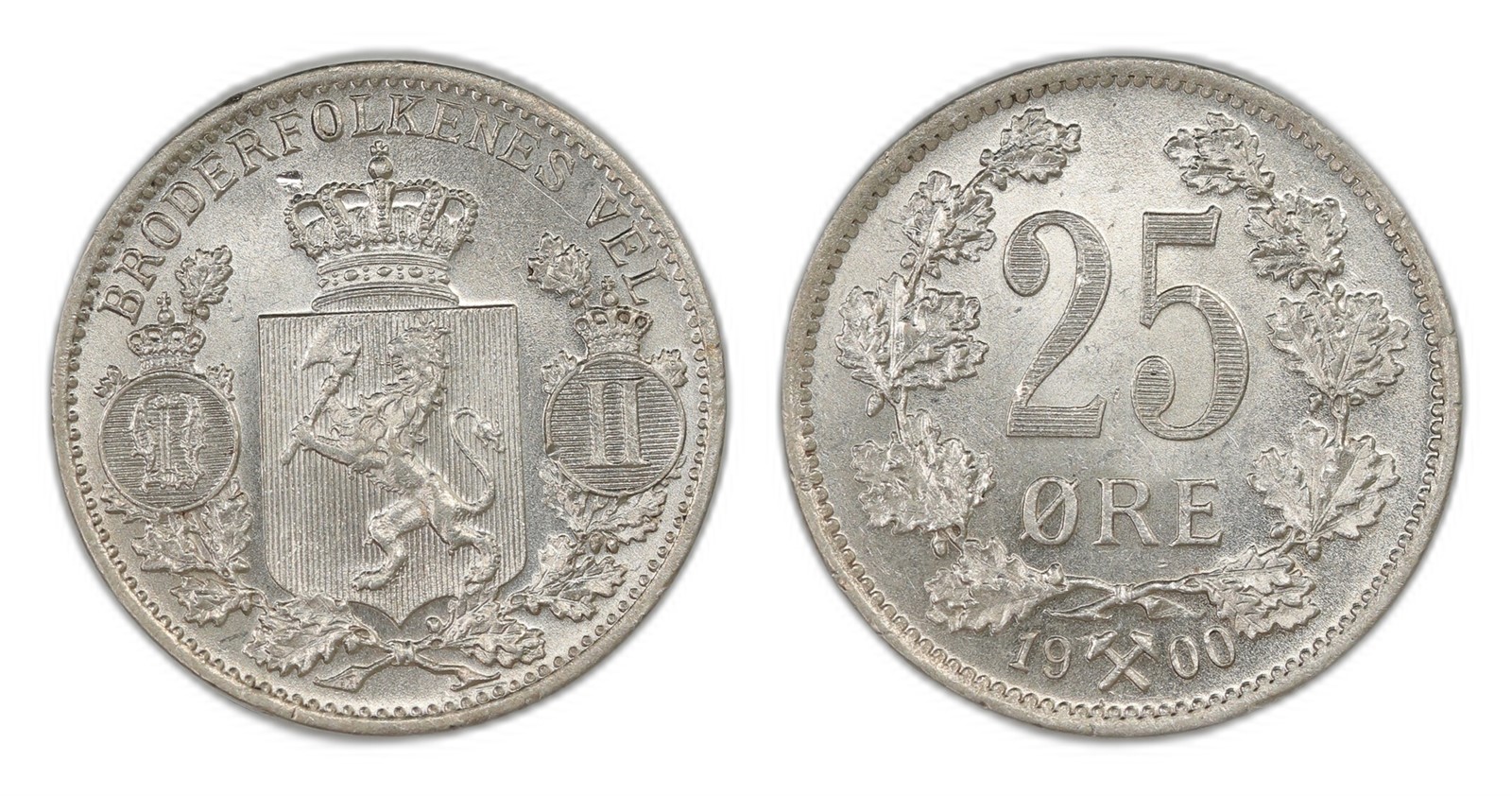 Norway. Oscar II. 25 Øre 1900. Kv 0.