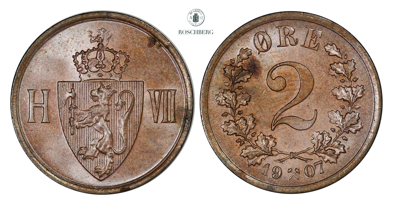 2 Øre 1907 Kv 0 (UNC)