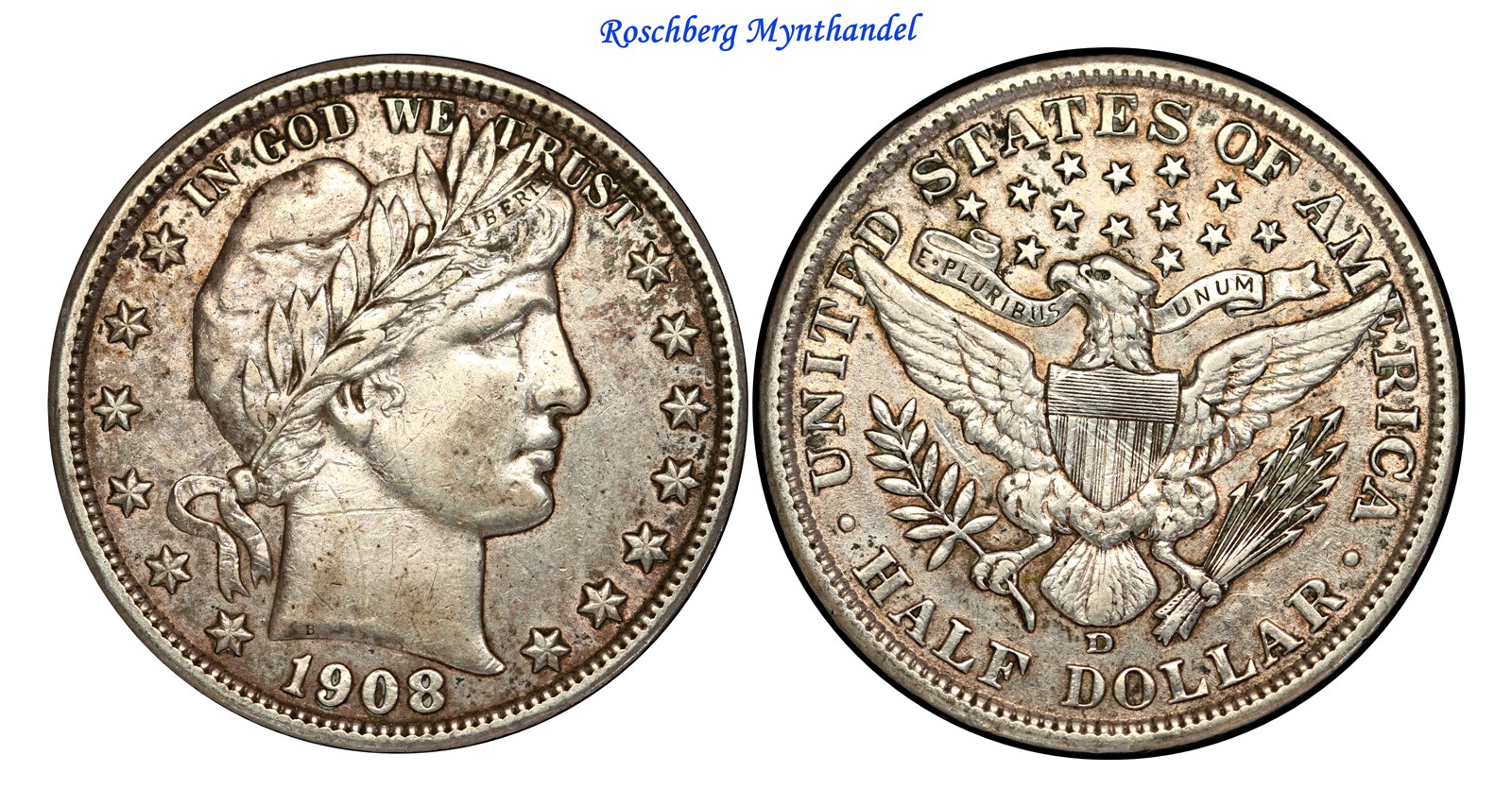 USA Half Dollar 1908 D XF