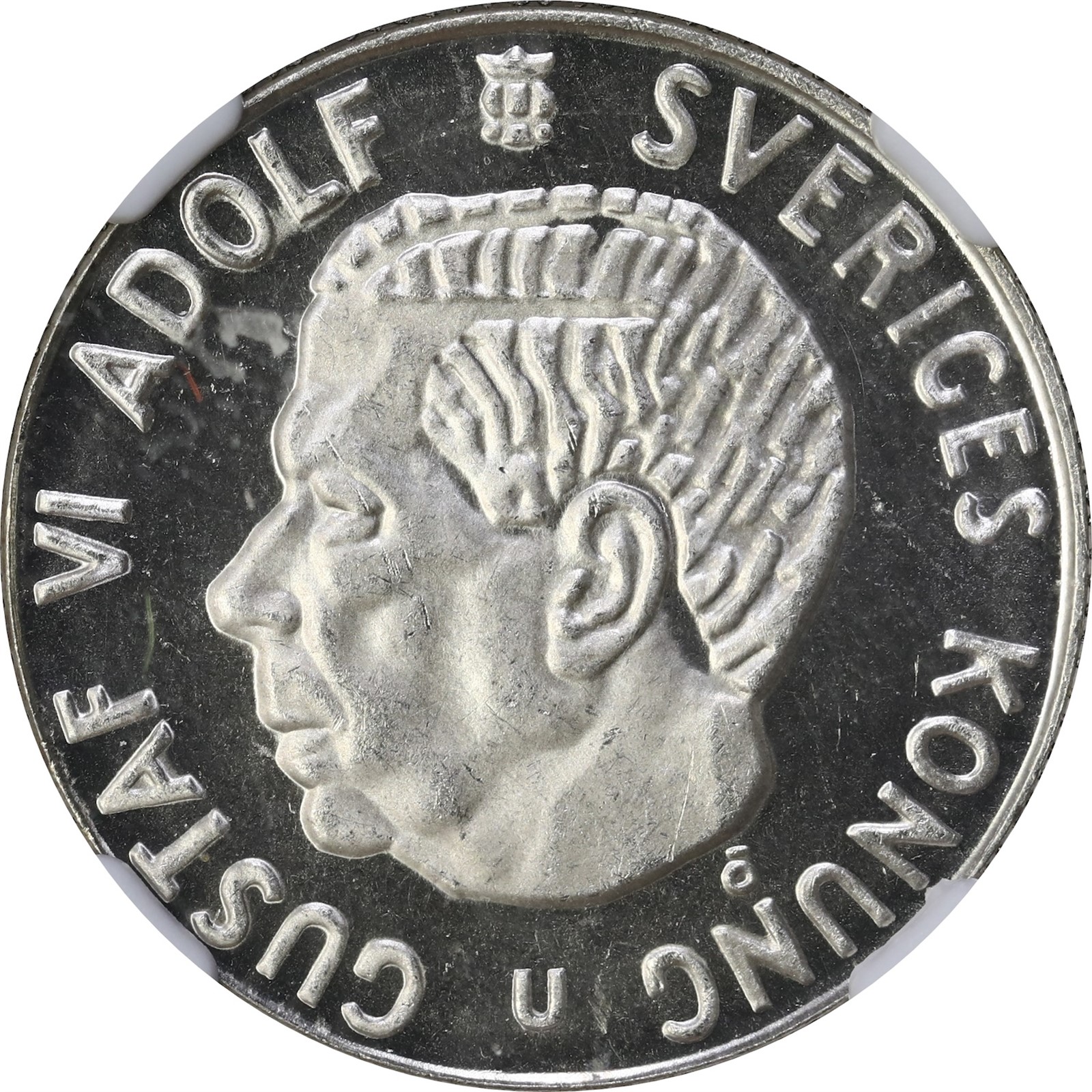 SWEDEN. Gustav VI. 1 Krona 1962 U NGC MS66