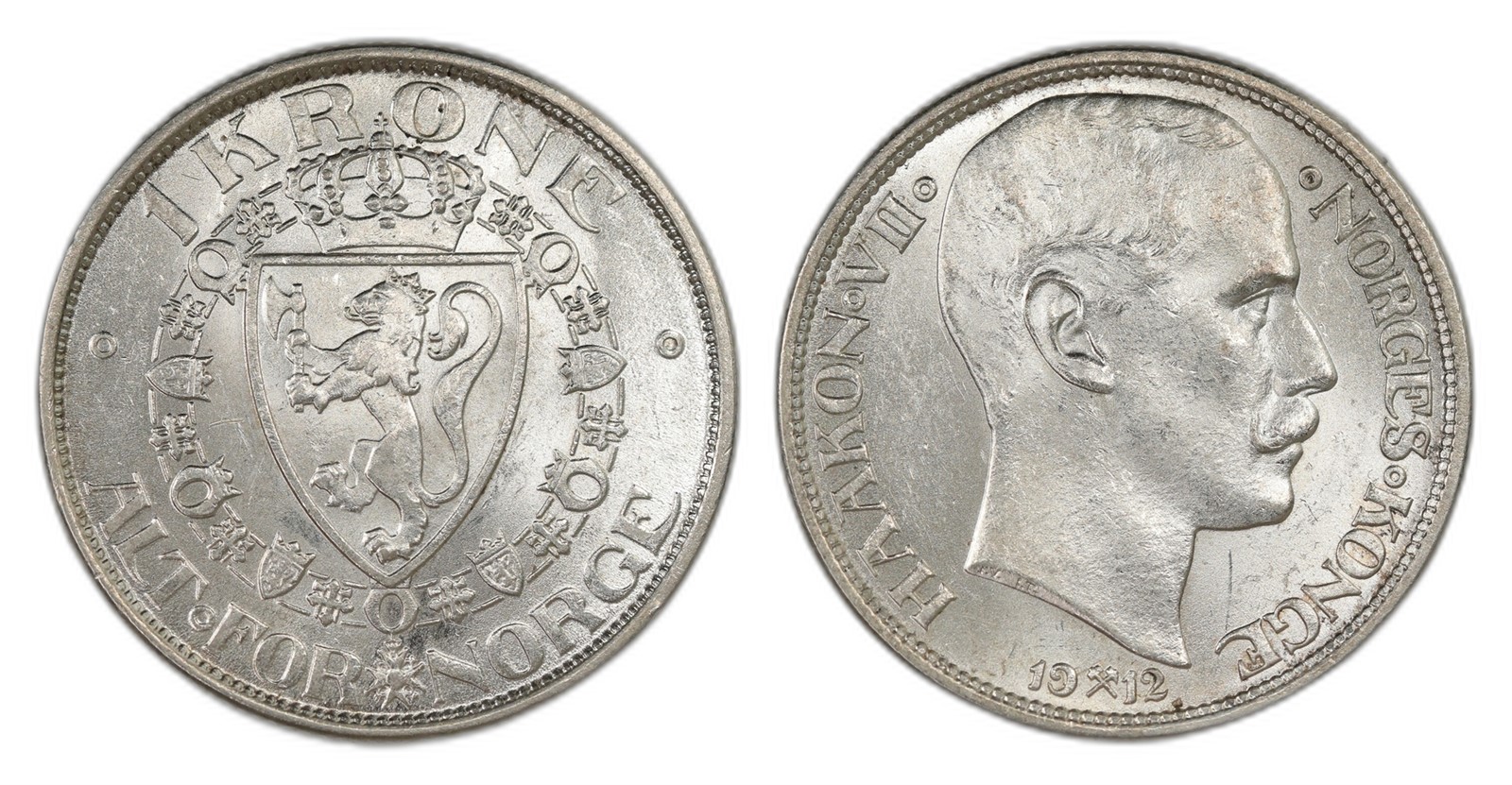 Norway. Haakon VII. 1 Krone 1912. Kv 0.