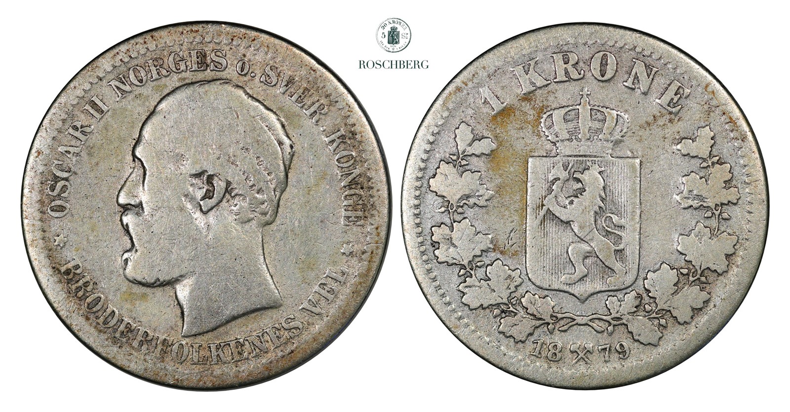 1 Krone 1879 Kv 1- (VG)