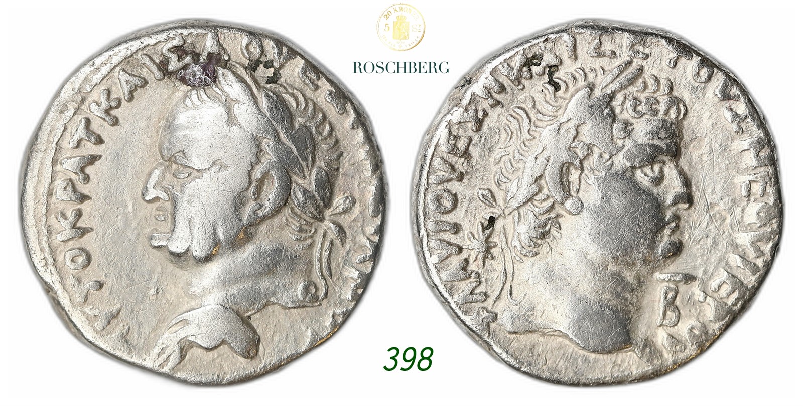 ANCIENTS, Roman Provincial. Vespasian and Titus. AR Tetradrachm 69-79.