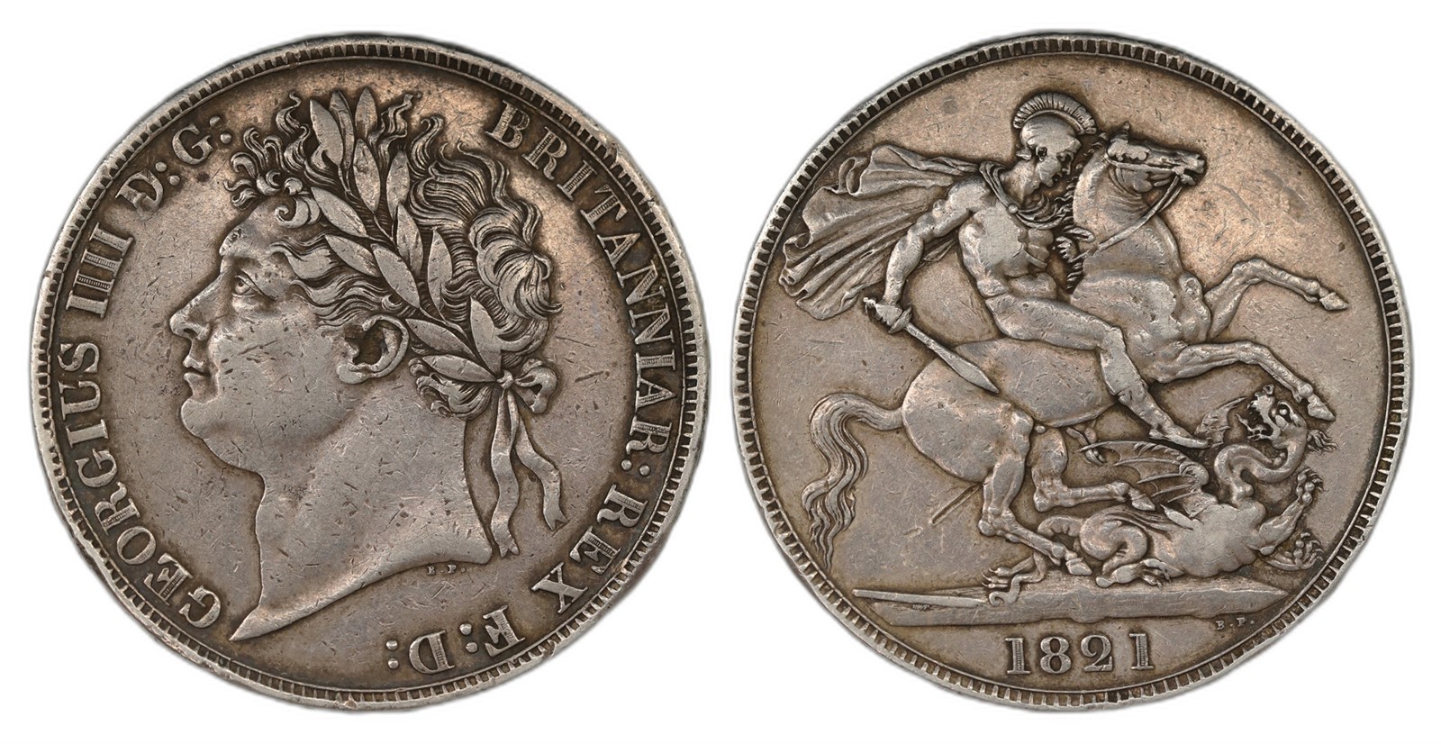 Great Britain. George IV. Crown 1821. Kv VF.