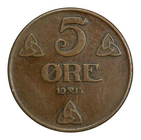 5 Øre 1915 Kv 1+