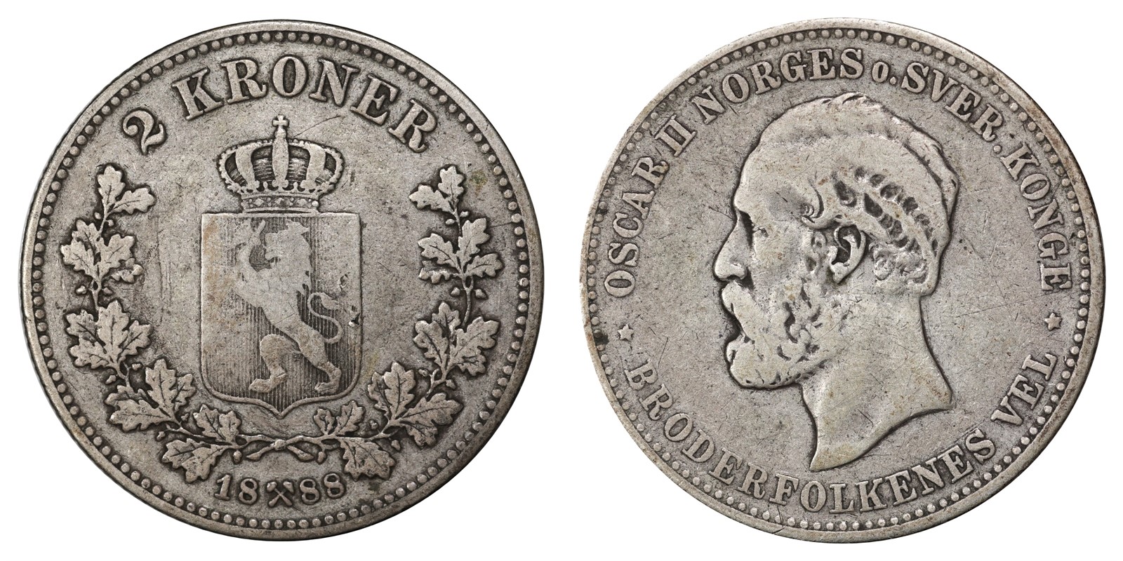 2 Kroner 1888 Kv 1 *
