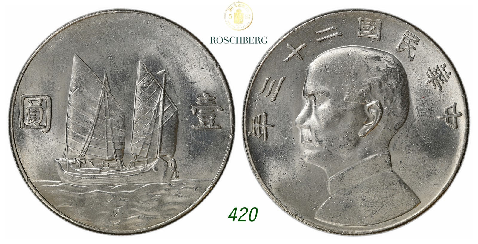 CHINA, Republic. Junk. Dollar Year 23 (1934).