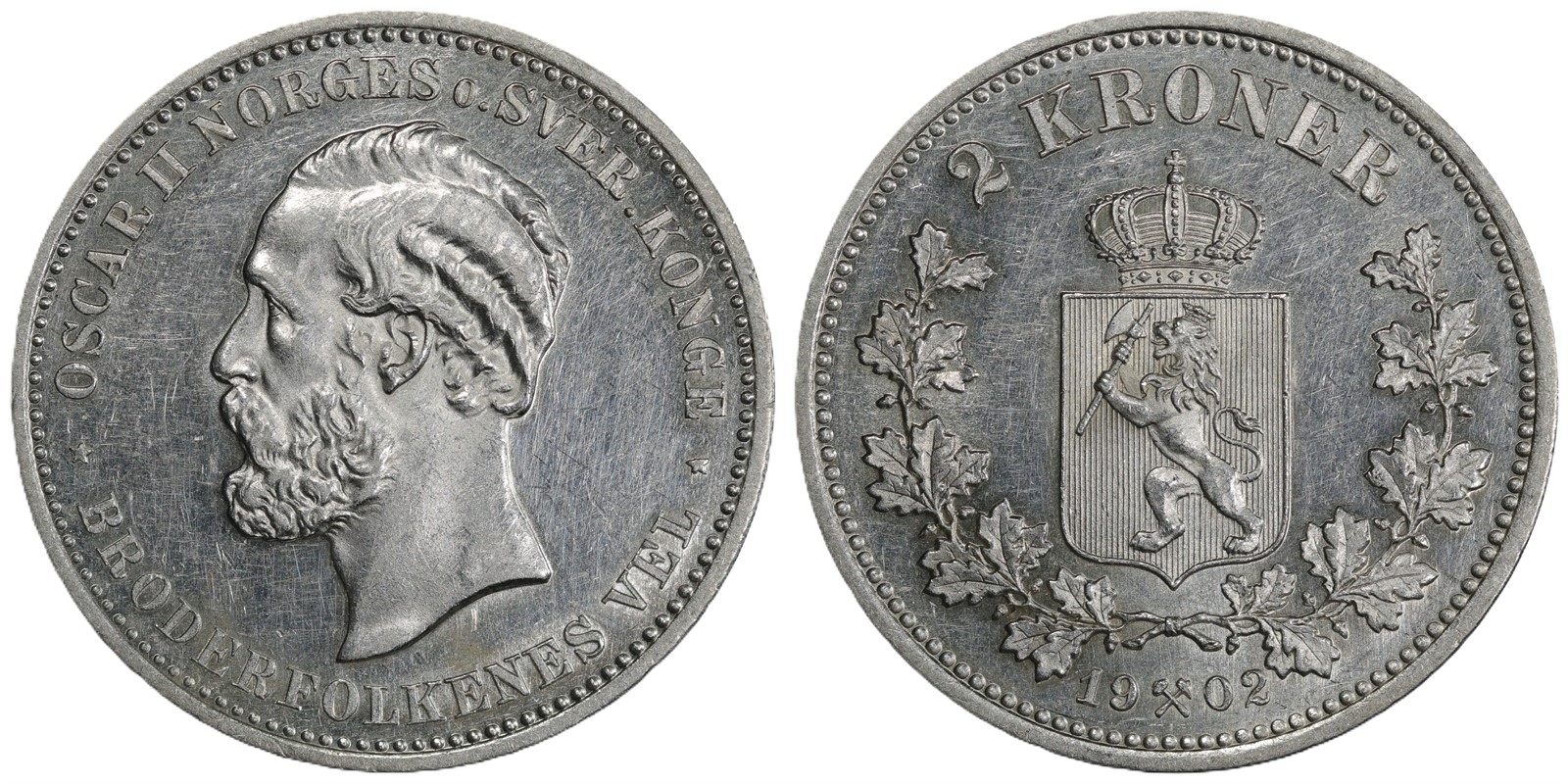 2 Kroner 1902 Kv 0/01 (UNC)