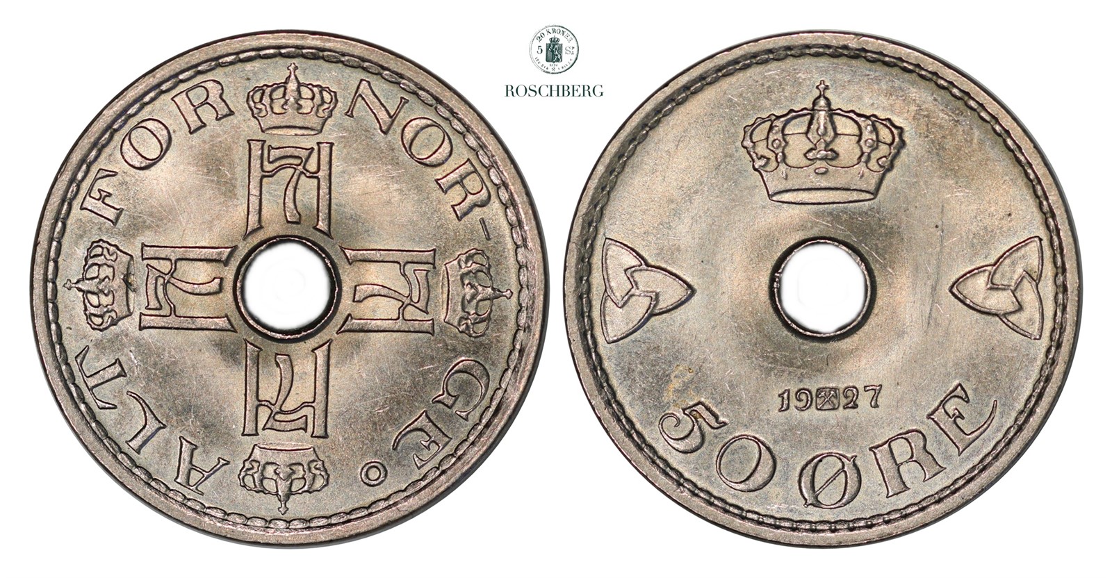 50 Øre 1927 Kv 0 (UNC)