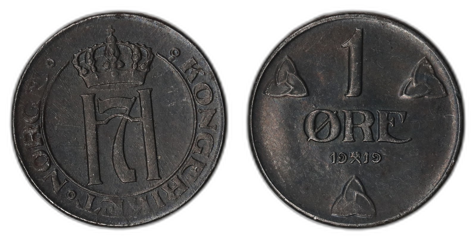 NORWAY. Haakon VII. 1 Øre. 1919. Kv 0 (UNC).