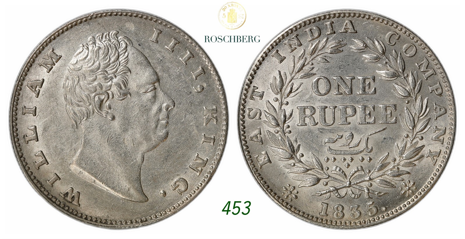 INDIA, British. William IIII. Rupee 1835-C.
