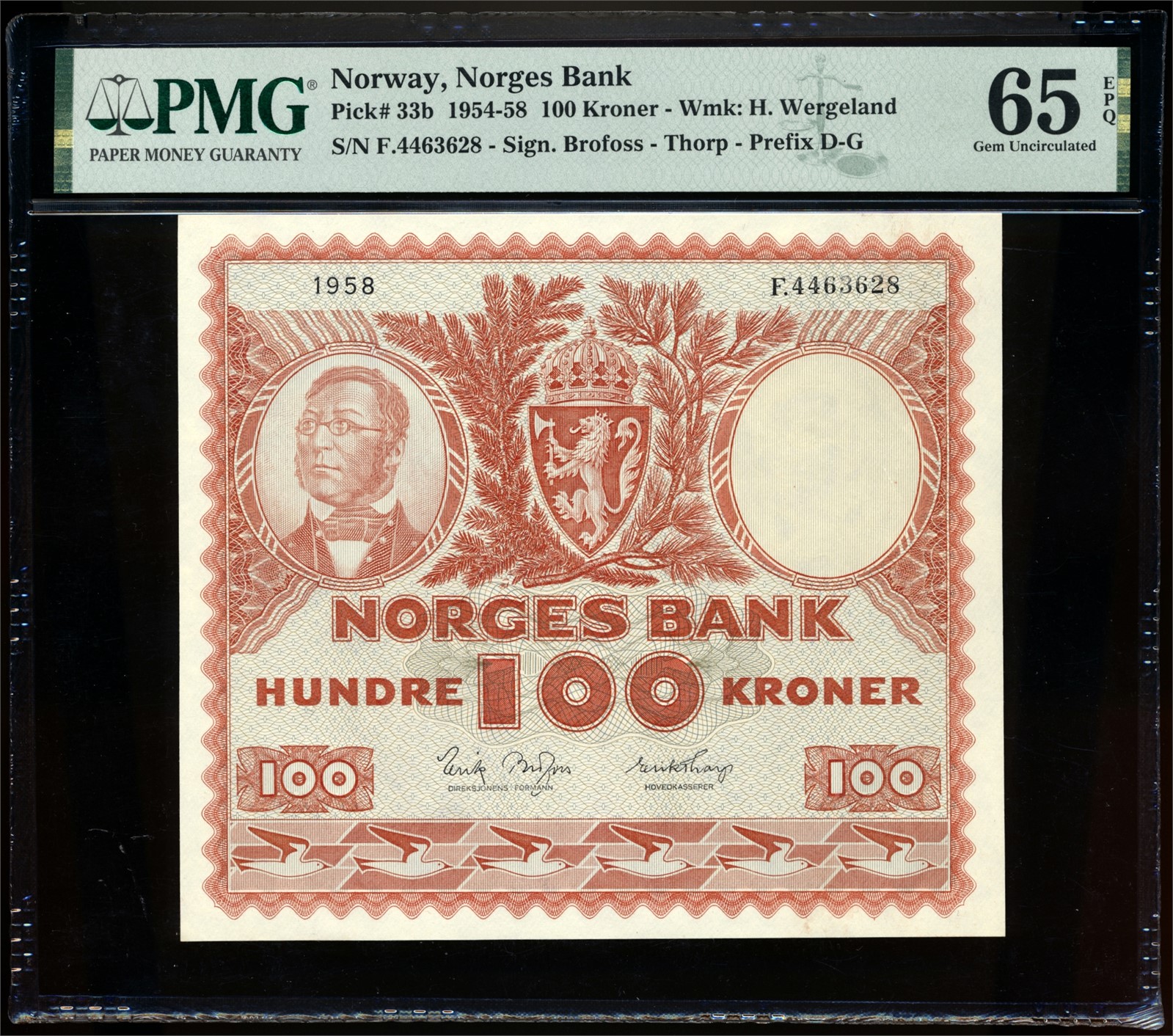 100 Kroner 1958 F4463628 PMG 65EPQ