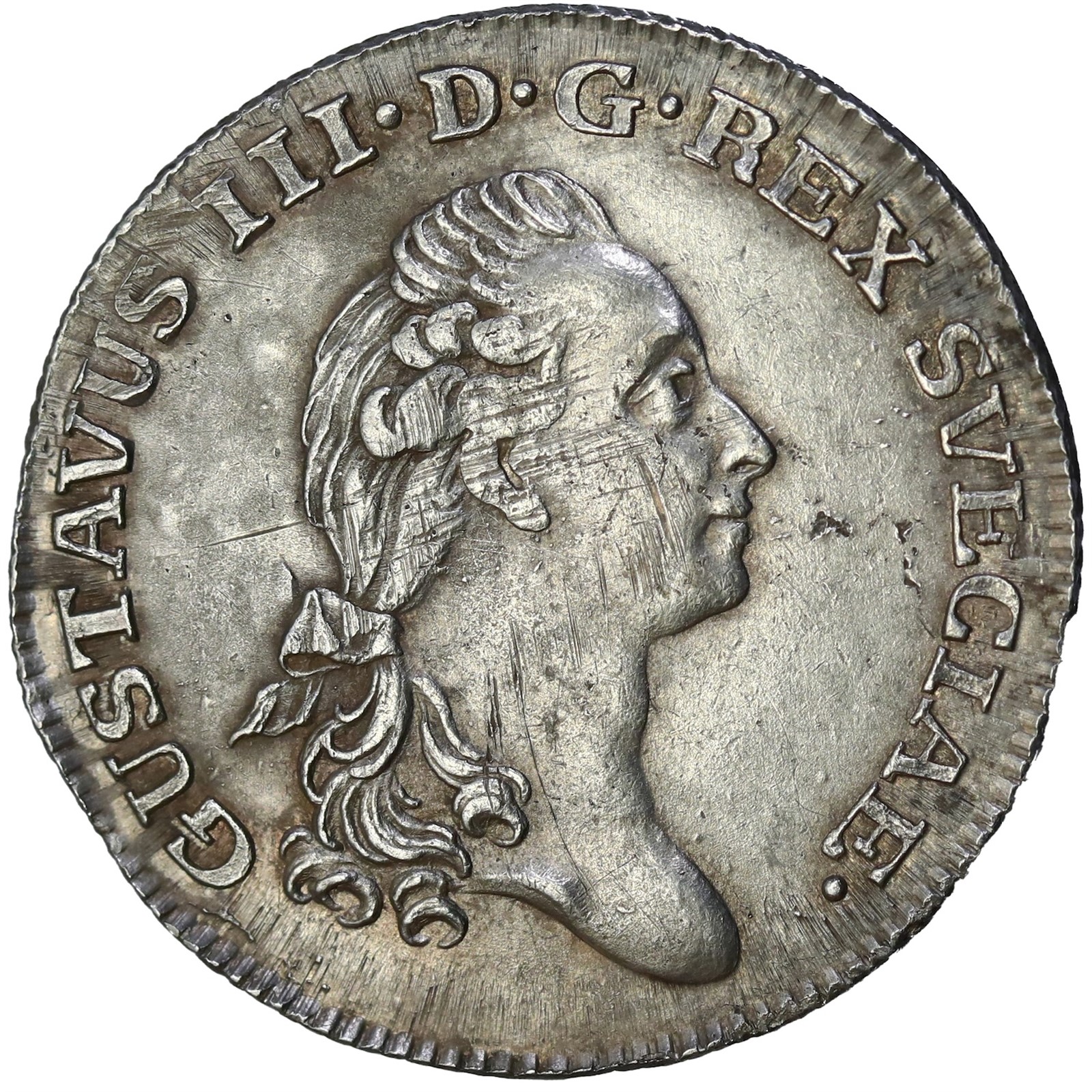 SWEDEN. Gustav III. 1/6 Riksdaler 1788 Kv 01 (AU)