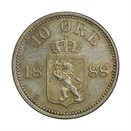 10 Øre 1888 Kv 01, renset