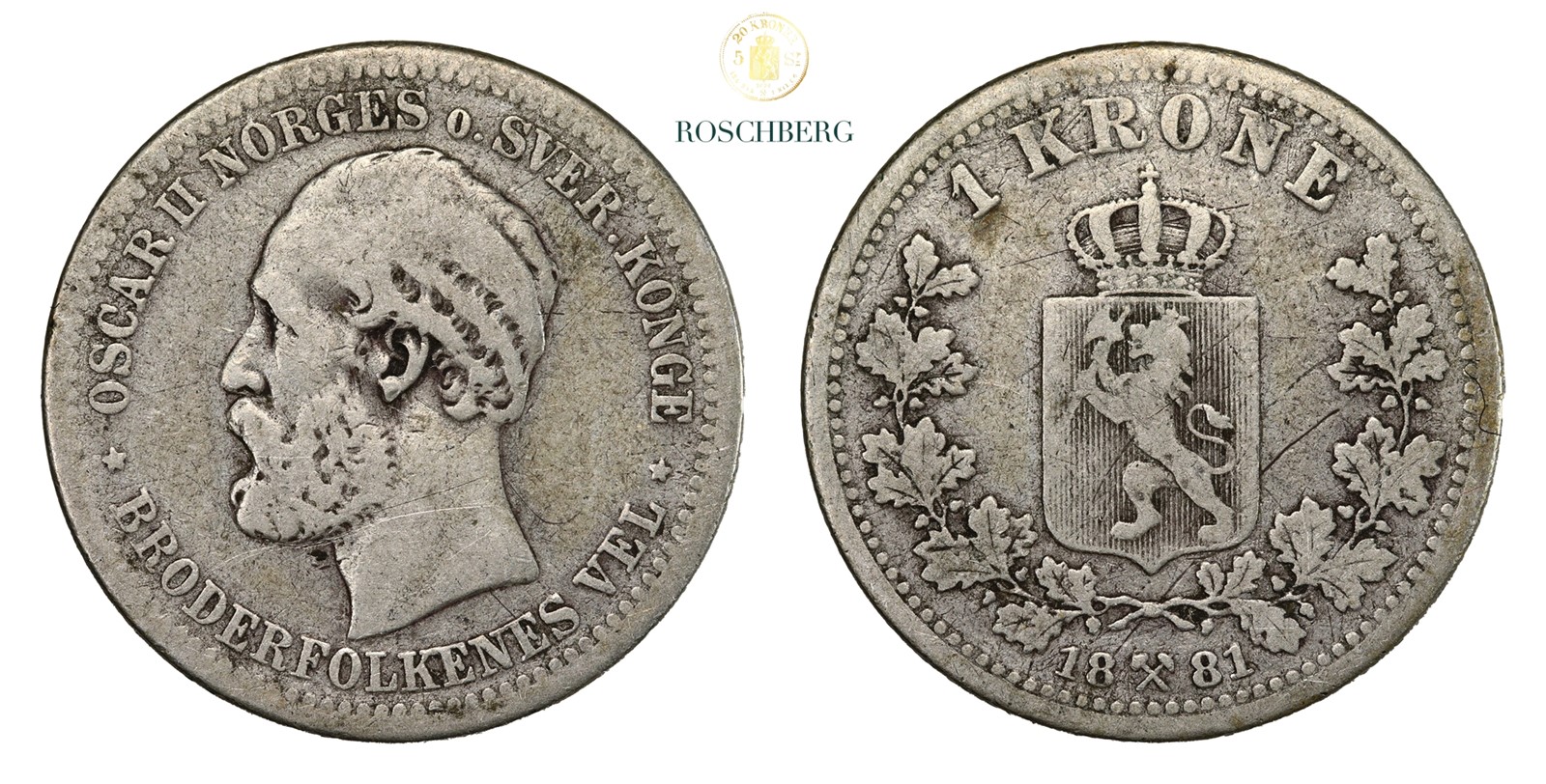 Norge 1 Krone 1881 Kv 1/1-