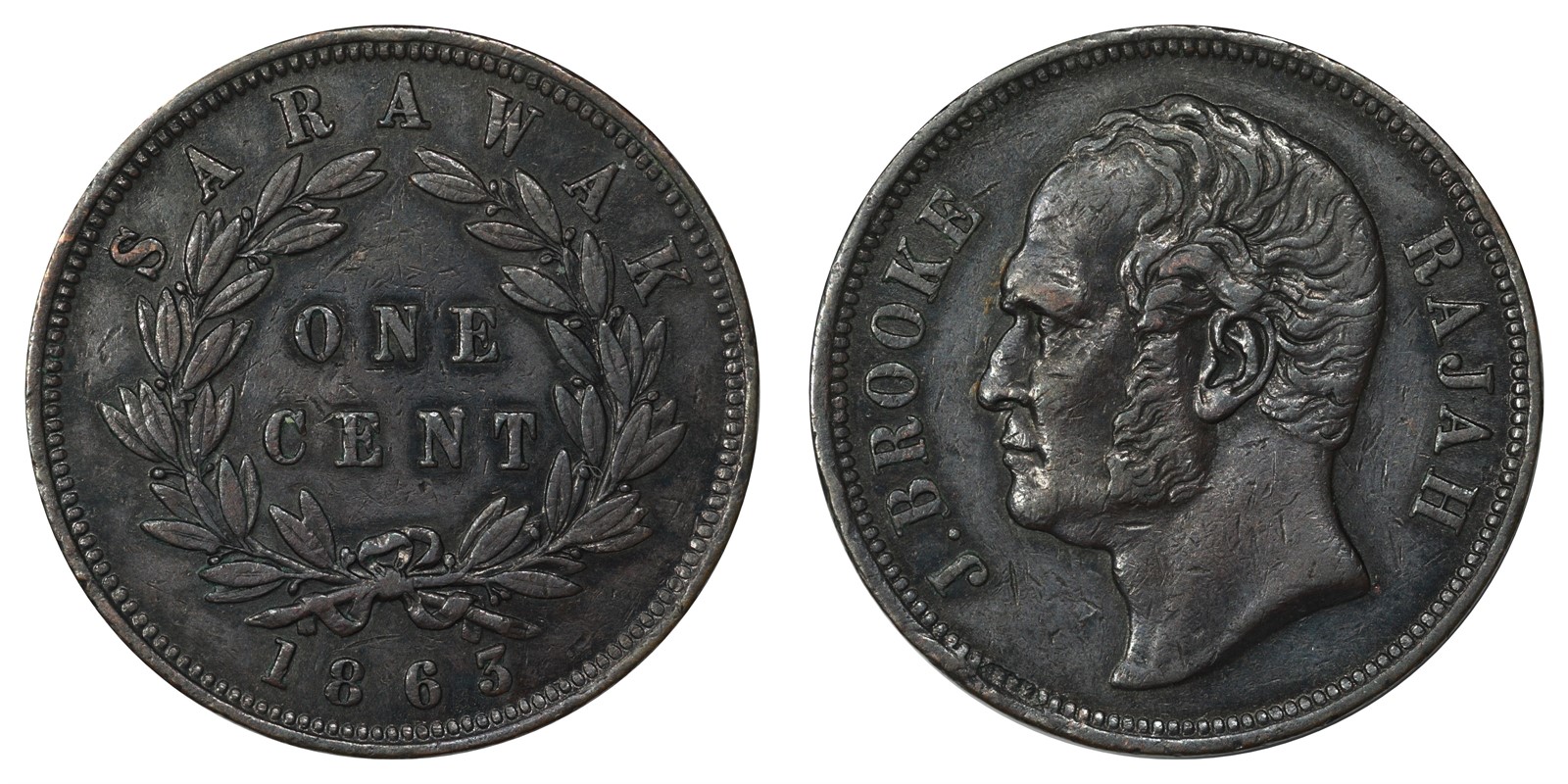 Sarawak - Rajah J. Brooke - 1 Cent 1863 - XF *