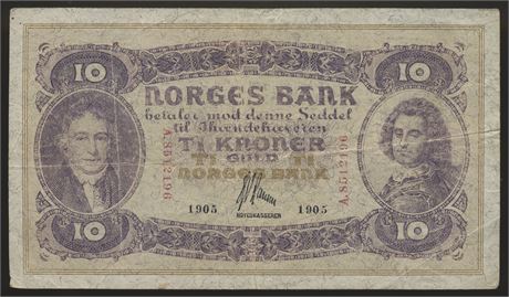 10 Kroner 1905 A Kv 1