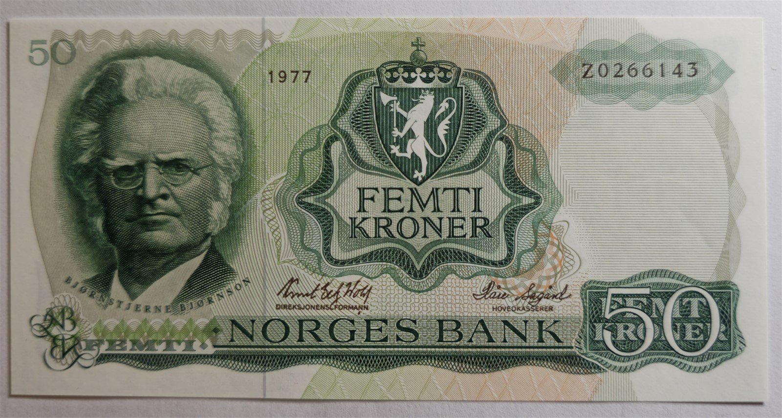 50 Kroner 1977-Z0. Kv 0 (UNC).