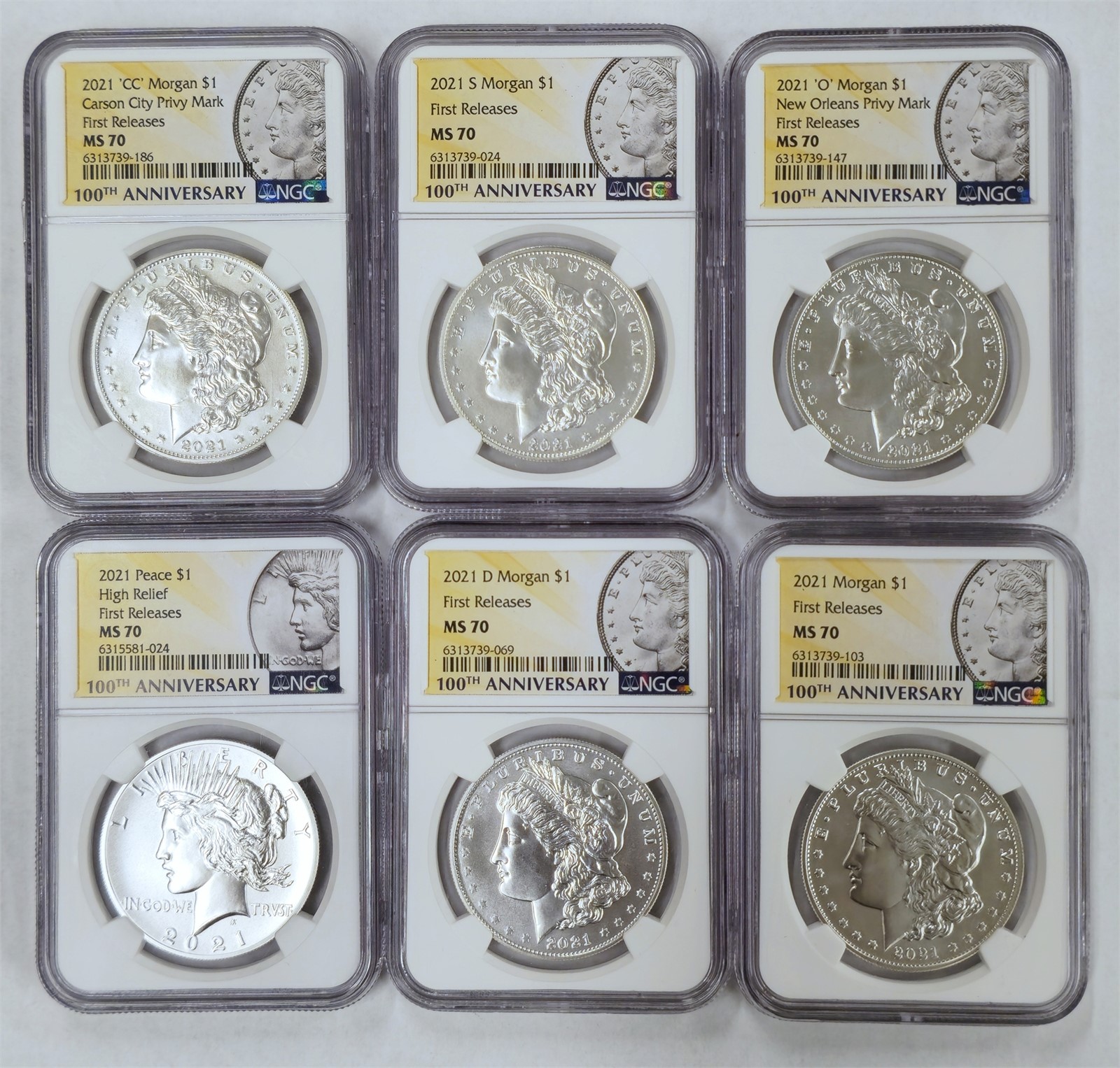 USA. Republic. Dollar 2021- Complete set. Kv NGC MS70 First Release.