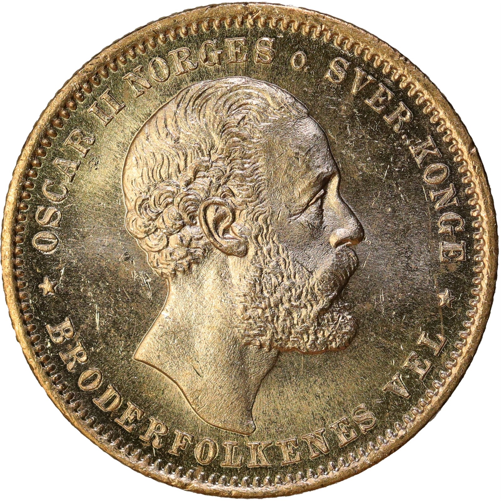 NORWAY. Oscar II. 20 Kroner 1886 Kv 0/01 (UNC)