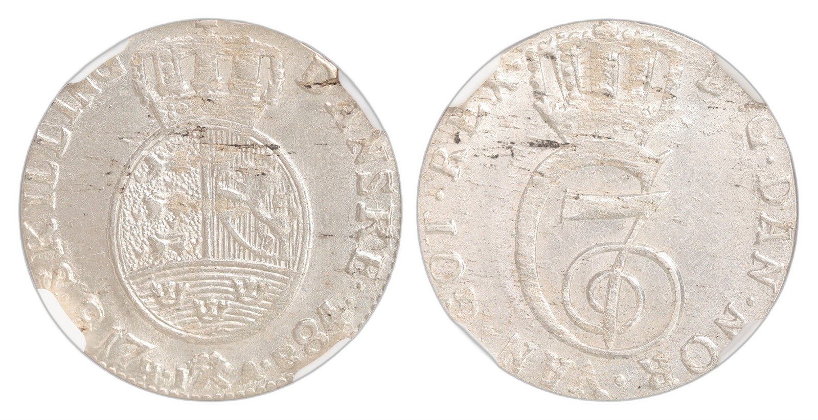 Norway. Christian VII. 8 Skilling 1784- HIAB. Kv NGC MS63.