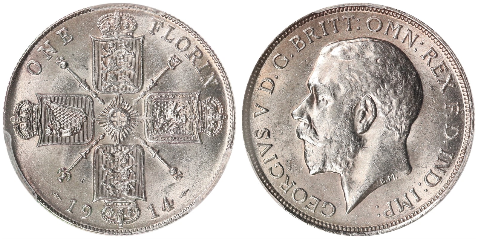 GREAT BRITAIN. George V. Florin. 1914. PCGS MS63.
