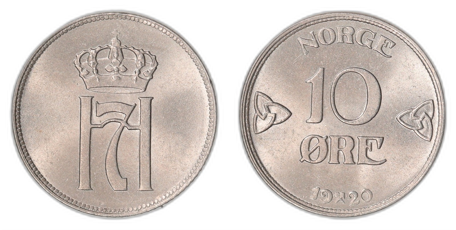 NORWAY. Haakon VII. 10 Øre 1920. Kv 0 (UNC).