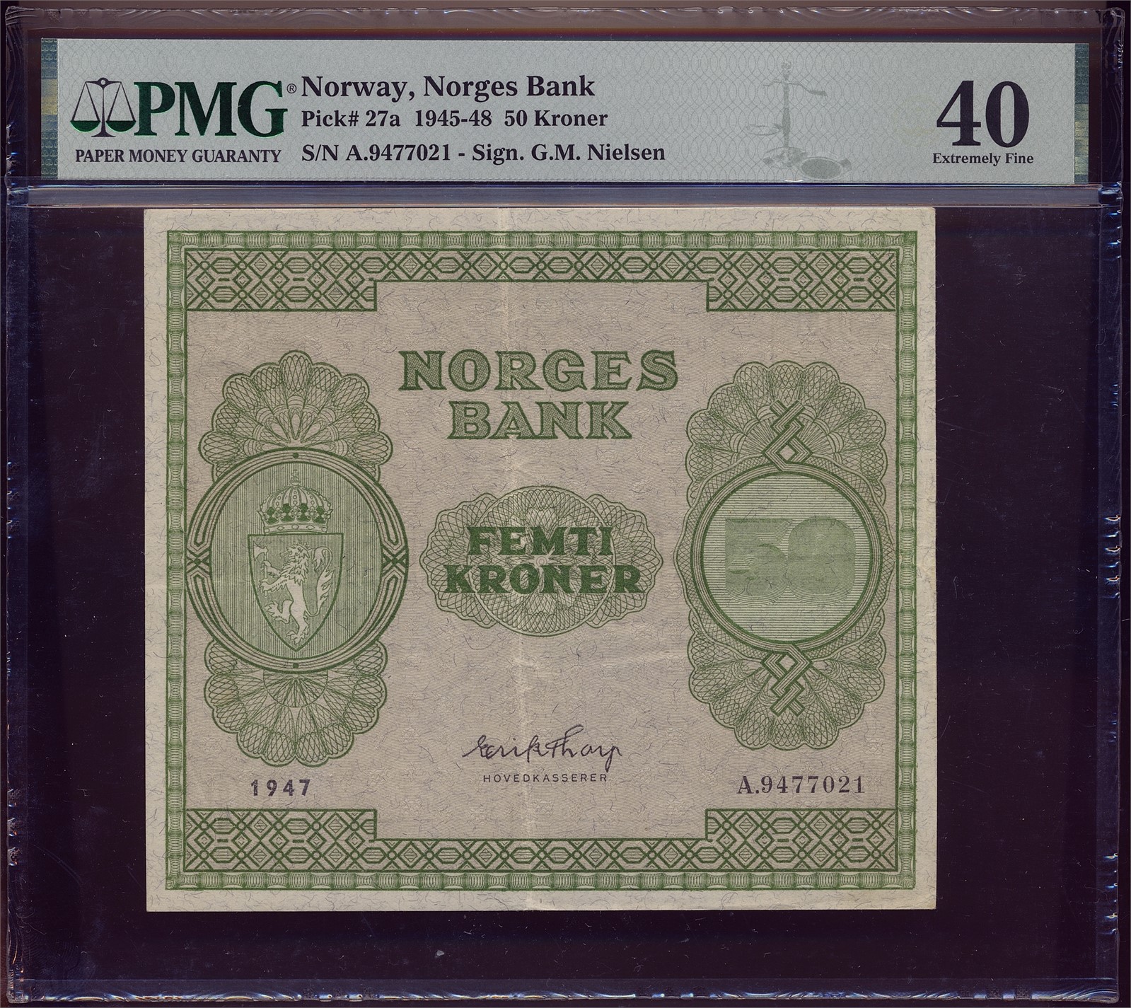 50 Kroner 1947-A. PMG 40.