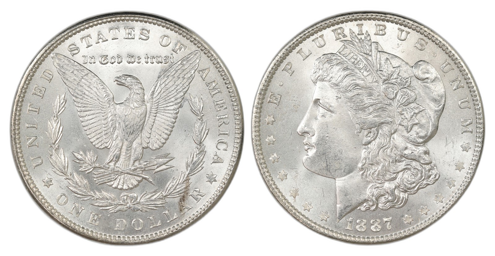 USA. Republic. Morgan Dollar 1887. Kv UNC.