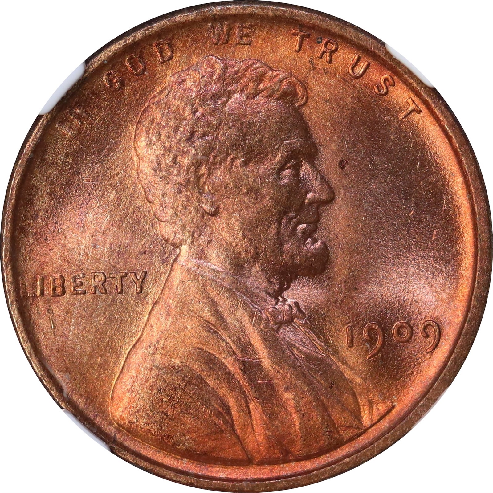 USA. Lincoln Cent 1909 VDB NGC MS65RD