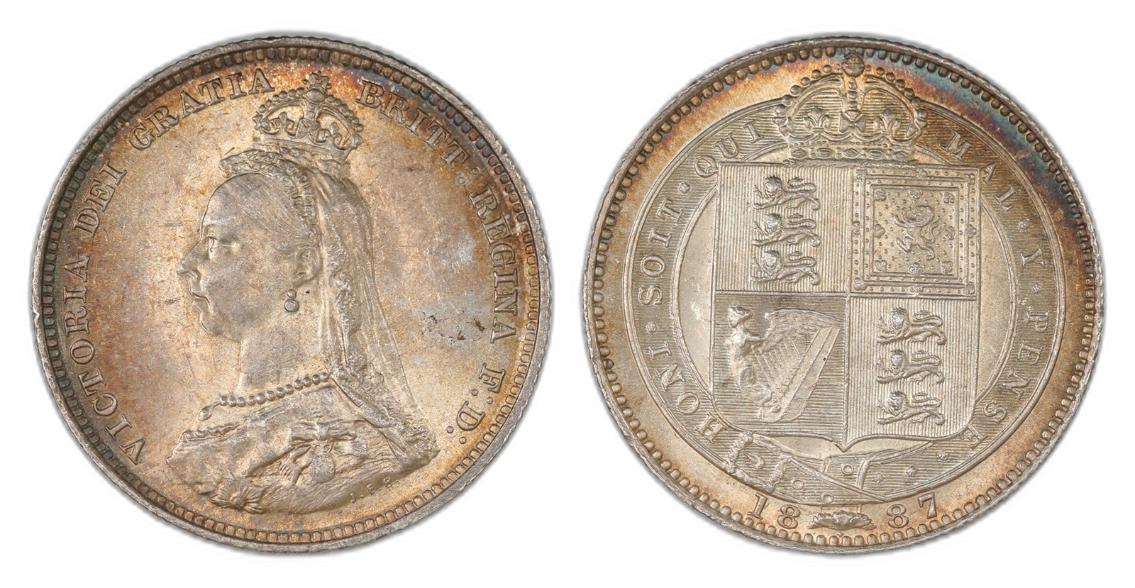 Great Britain. Victoria. Shilling 1887- Jubilee Head. Kv UNC.