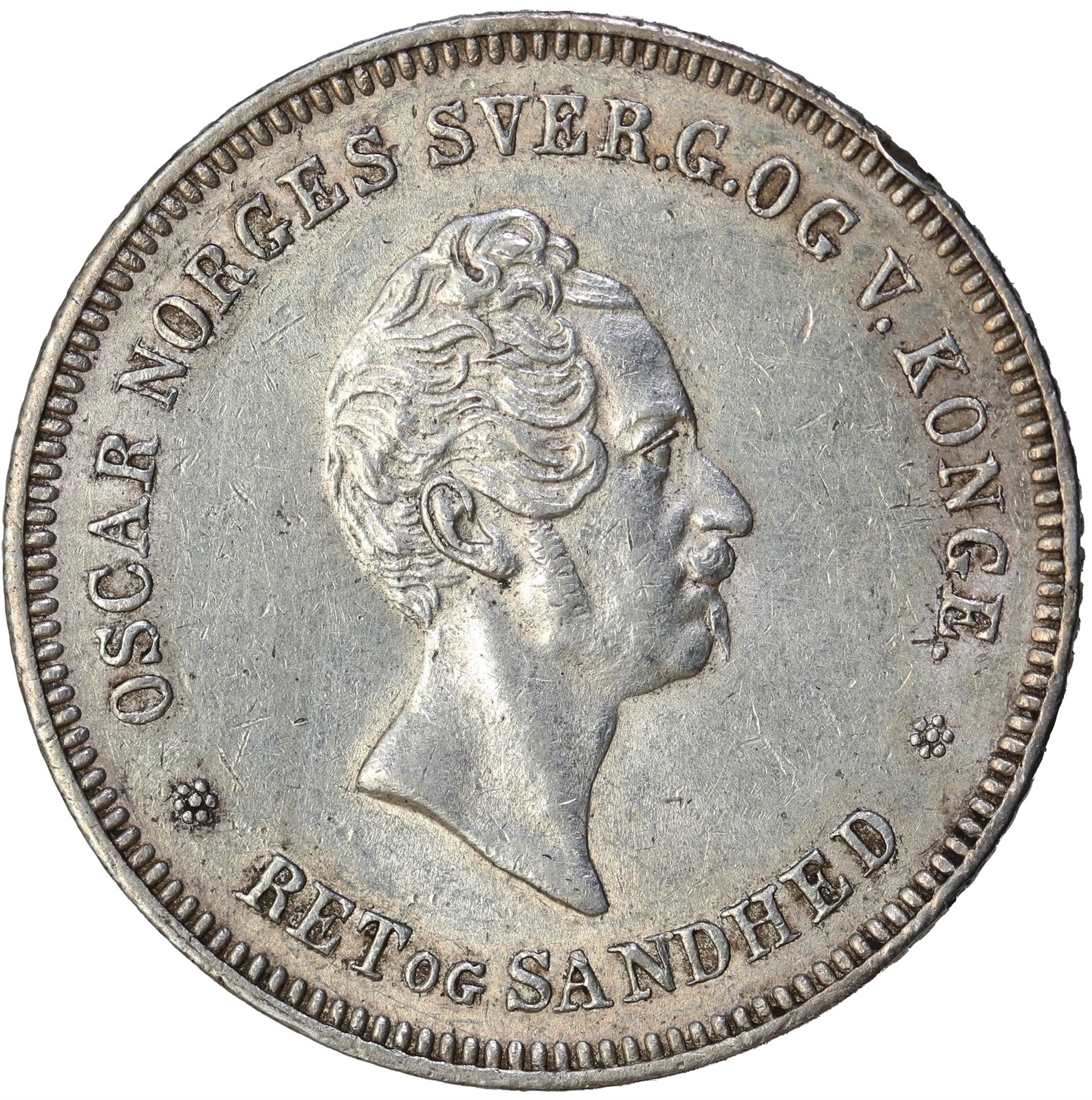 NORWAY. Oscar I. 1/2 Speciedaler 1846 Kv 01(AU)