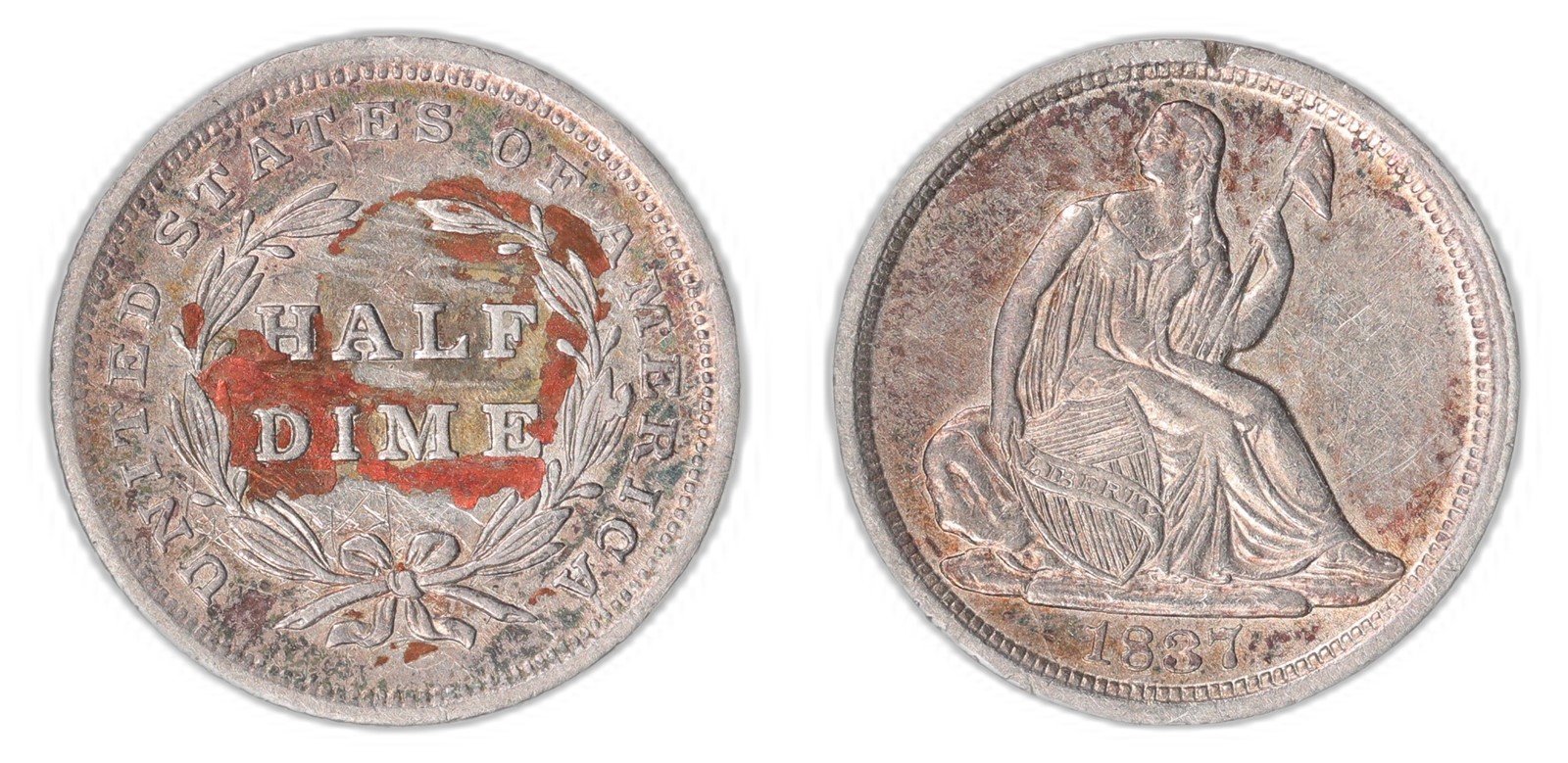 USA. Half Dime. 1837. AU.