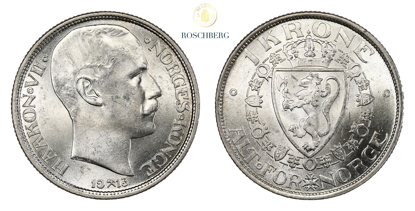 Norge 1 Krone 1913 Kv 0