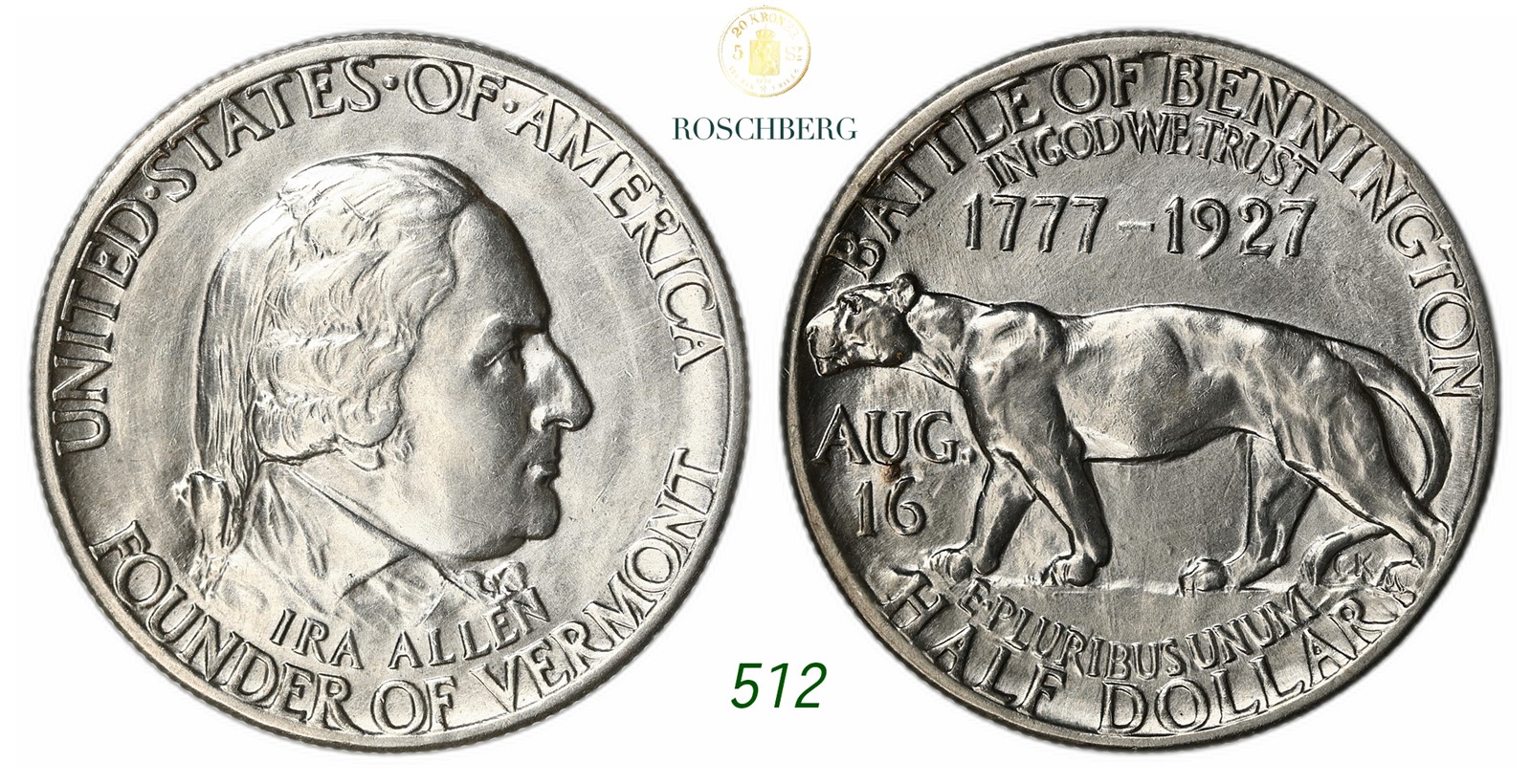 USA. Commemorative. Half Dollar 1927 Vermont.