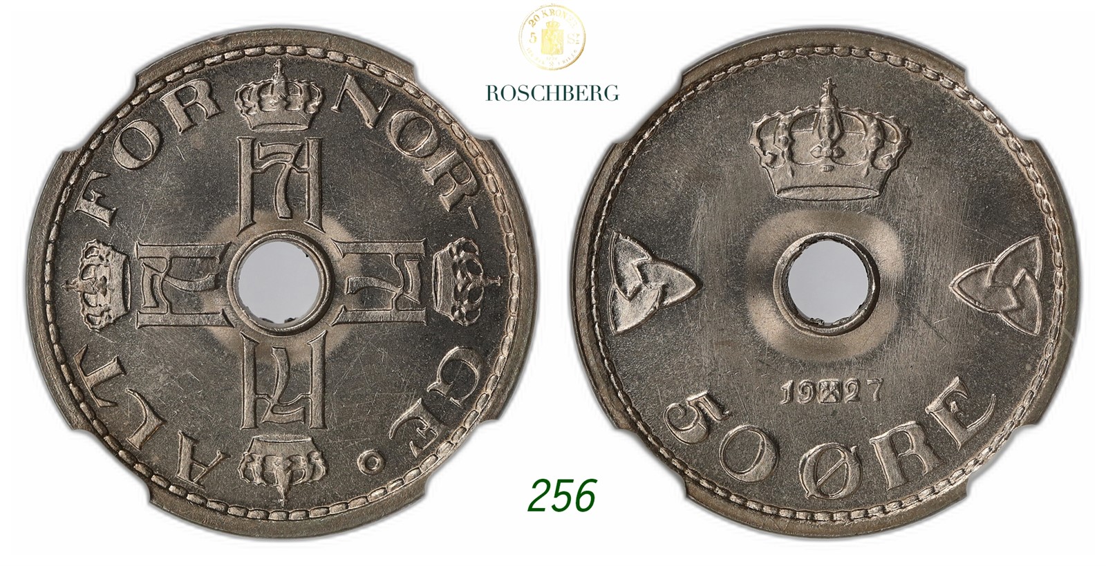 NORWAY. Haakon VII. 50 Øre 1927.